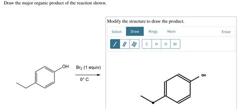 Solved Draw The Major Organic Product Of The Reaction Shown Chegg