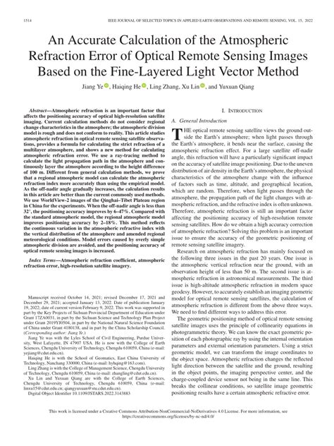 Pdf An Accurate Calculation Of The Atmospheric Refraction Error Of