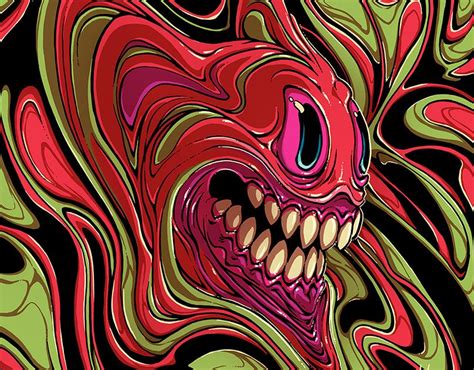 Cosmic Monsters 2 On Behance Horror Art Psychedelic Art Cyberpunk Art