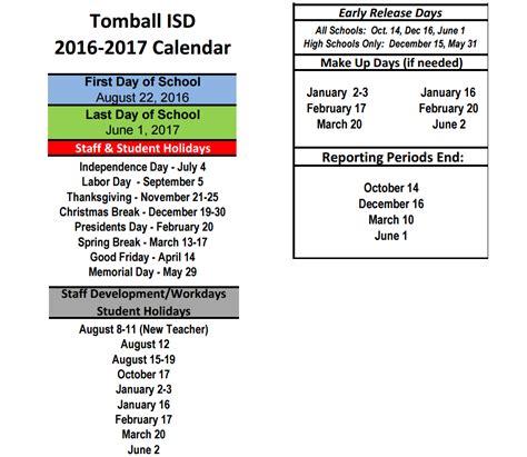 Tomball High School Calendar - Marjy Deerdre