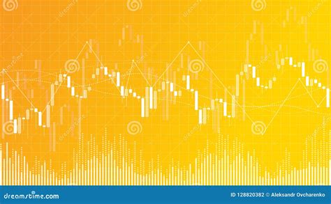 Forex Trading Candlestick Chart Vector Illustrationon Yellow Background