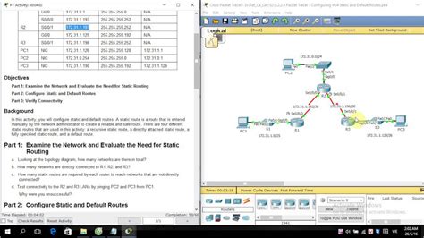 Ccna S Packet Tracer Configuring Ipv Static And Default