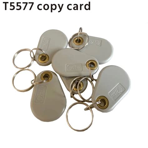 100Pcs T5577 Rewritable Programmable RFID 125 KHz Keychain Keyfobs Key