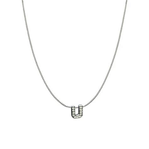 Silver Cz Initial Alphabet Letter A Necklace Pendant Chain At ₹ 90