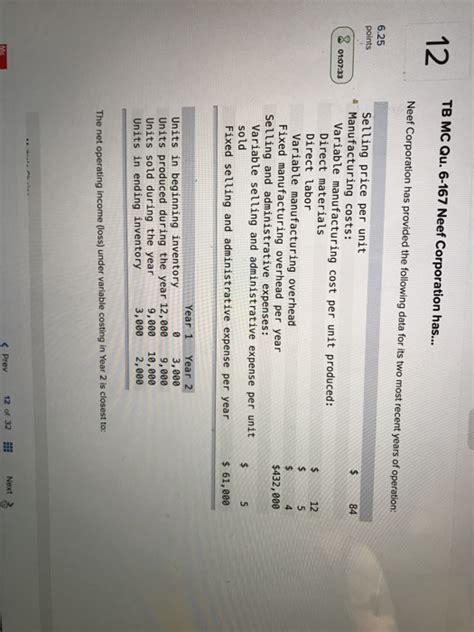 Solved Tb Mc Qu 6 167 Neef Corporation Has 12 Neef