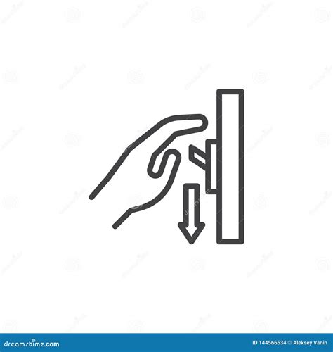 Switch Off After Use Line Icon Stock Vector Illustration Of Design