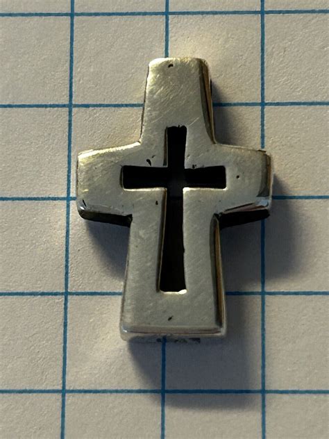 Retired James Avery Thick Cross Charm Hidden Bale Fre Gem