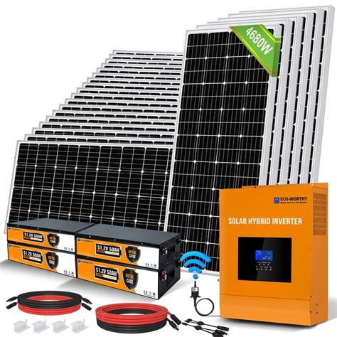 ECO WORTHY 21 5KWH 4680W 48V Solar Power Complete Kit For Home Shed