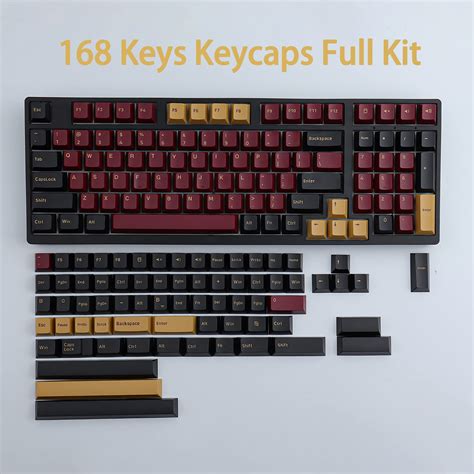 Keycaps 169 Keys Red Samurai Keycaps Doubleshot Ninja PBT Keycap Set