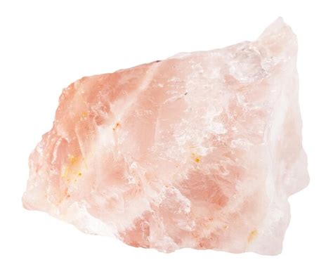 Premium Photo Rough Crystal Of Rose Quartz Gemstone Isolated