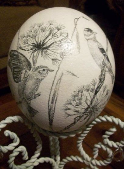 Pencil Art On An Ostrich Egg Egg Crafts Arts And Crafts Valintines Day Egg Designs Faberge