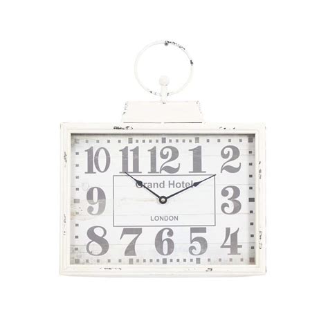 Litton Lane White Metal Pocket Watch Style Analog Wall Clock