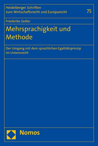 Mehrsprachigkeit Und Methode Nomos ELibrary