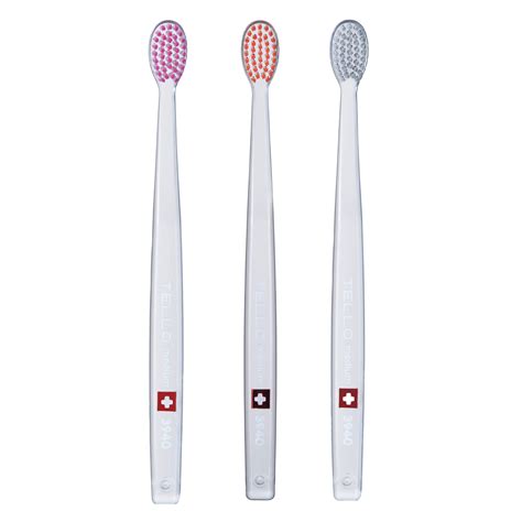 Tello 3940 Adult Medium Swiss Toothbrush For Gentle Cleaning With