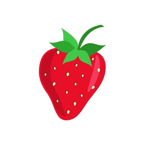 Fresa Fruta Vector Dibujos Animados Brillante Natural Fresas Aislado