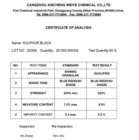 Sulphur Black Coa Tds Msds From Sulphur Black Manufacturer