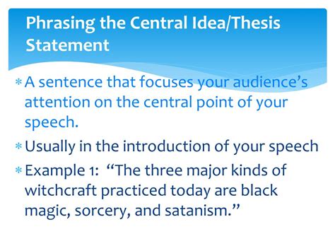 Central Idea Of A Speech Slidesharetrick