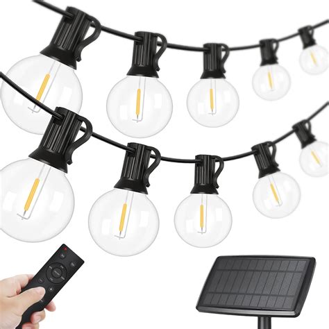 SZRSTH Solar Outdoor String Lights 50FT Patio Decor Lights With Remote