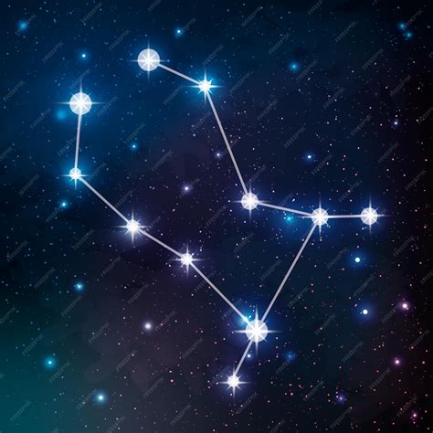 Premium Vector | Gemini constellation in the night sky