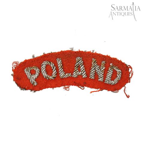 Ww Polish Bullion Thread Poland Title St Armoured Division