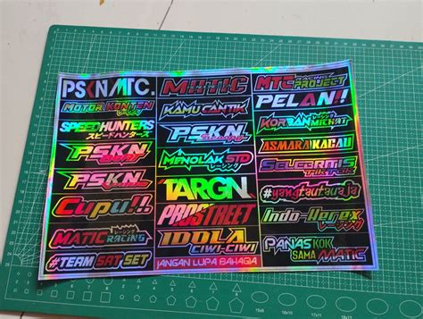 STICKER PACK HOLOGRAM LENGKAP STIKER RACING STIKER KATA KATA STIKER