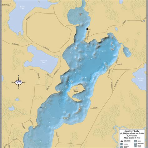 Minocqua Tomahawk And Kawaguesaga Lakes Wall Map Mapping Specialists