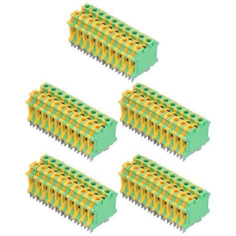 Akozon Borne De Mise La Terre Pcs Din Rail Mount Terminal Bornes De