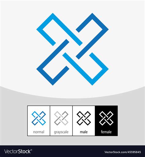 X letter logo blue color Royalty Free Vector Image