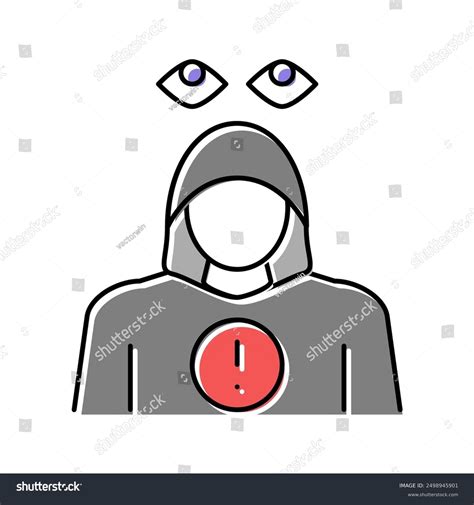 Stalking Crime Color Icon Vector Stalking Stock Vector Royalty Free