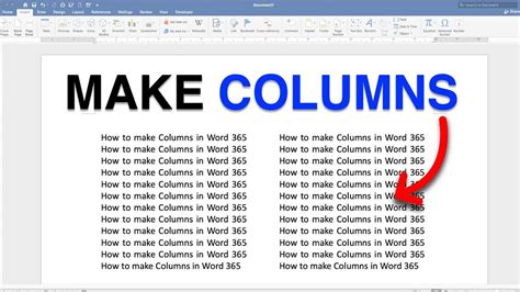 How To Make Columns In Word Online Youtube