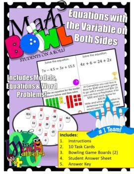 Equations With The Variable On Both Sides Activity Math Bowl Math