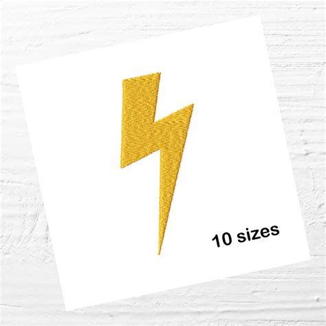 Lightning Bolt Embroidery Designs Instant Download 10 Sizes Etsy