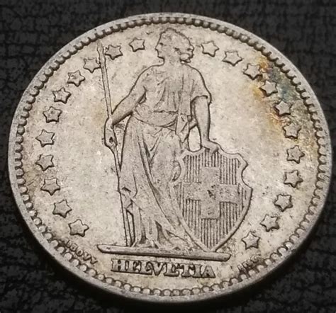 Suisse Pi Ce Monnaie Franc Helvetia Debout B Rare Argent Sup Eur