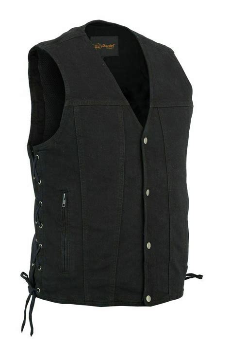 Daniel Smart DM905BK Panel Concealed Carry Denim MC Vest