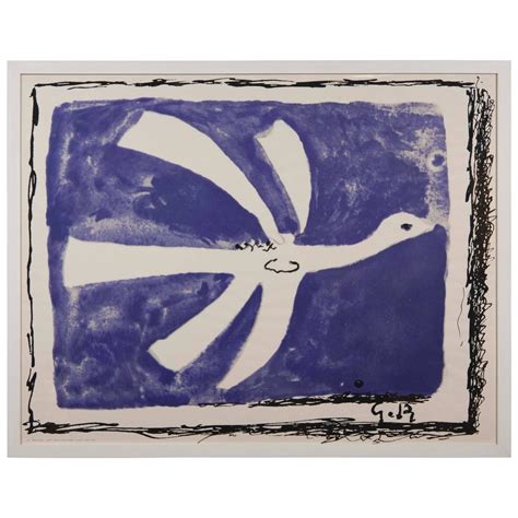 Large Vintage Georges Braque Bird Poster In Purple At 1stdibs