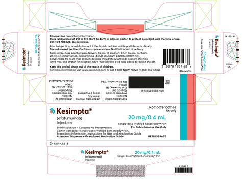 Label Kesimpta Injection Solution Subcutaneous Indications Usage