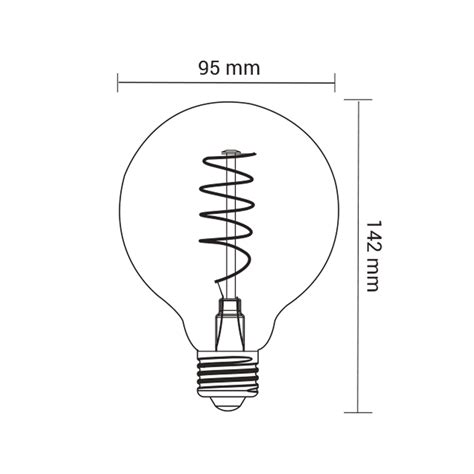 Żarówka Ozdobna Led E27 4w Barwa Ciepła Oro E27 G95 Fl Goldie 4w Ww