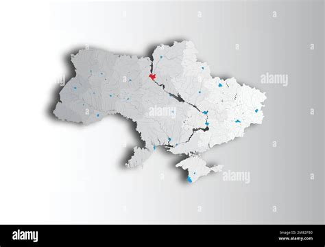 Map Of Ukraine With Rivers And Lakes The Map Shows Oblasts And Small