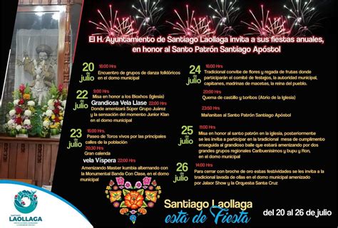 Programa De La Fiesta Anual De Santiago Laollaga Oax Vive Oaxaca