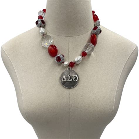 Delta Sigma Theta Red Foil Shell Pearl Bling