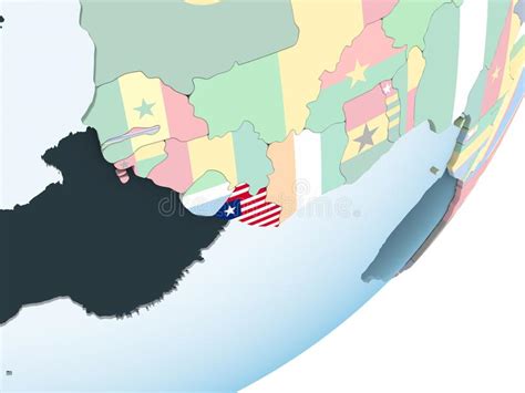 Liberia Con La Bandera En El Globo Stock de ilustración Ilustración