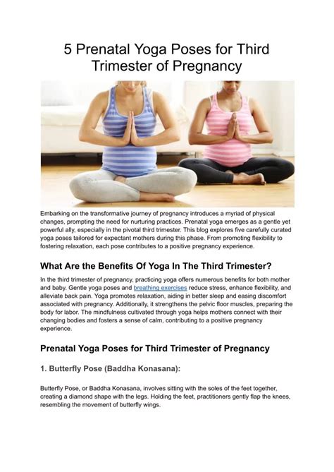 Ppt 5 Prenatal Yoga Poses For Third Trimester Of Pregnancy Powerpoint