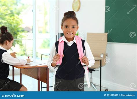 African American Girl Wearing School Uniform Stock Photo Image Of