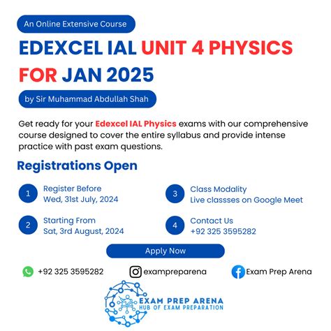 Edexcel Ial Physics Unit Course For Jan Exam Prep Arena