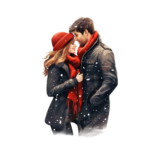 Happy Attractive Couple Dating At Christmas Tree Outdoors, Couple Hug, Happy Couple, Couple PNG ...