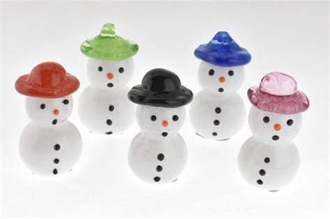 Tiny Snowmen Christmas Sales Gallery Sculptglass Art Glass Figures