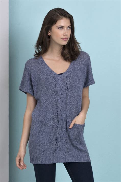 Claire V Neck Tunic In NINA Tahki Stacy Charles Knit Vest Pattern