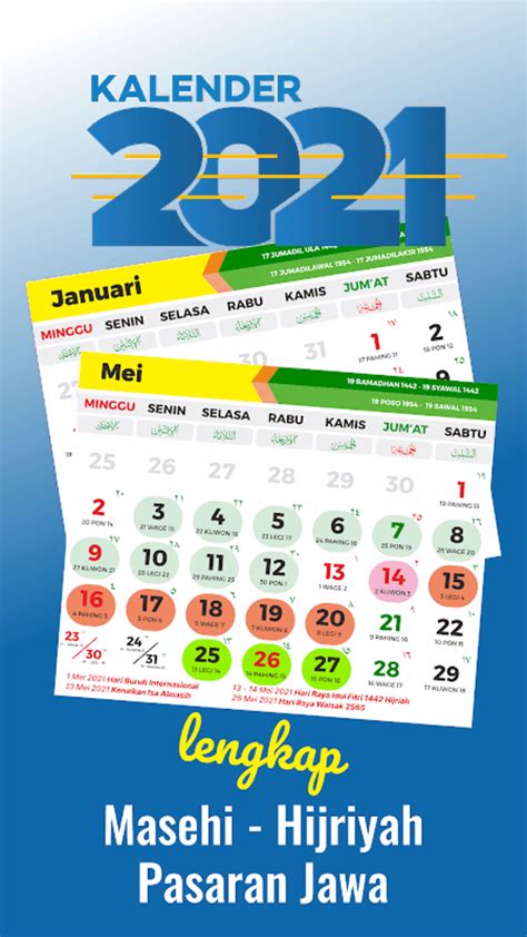 Kalender 2021 Masehi Hijriyah Jawa Dan Puasa Voor Android Download