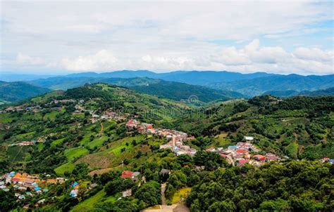 Highland Village At Doi Mae Salong Mountain Chiangrai Thailand Stock