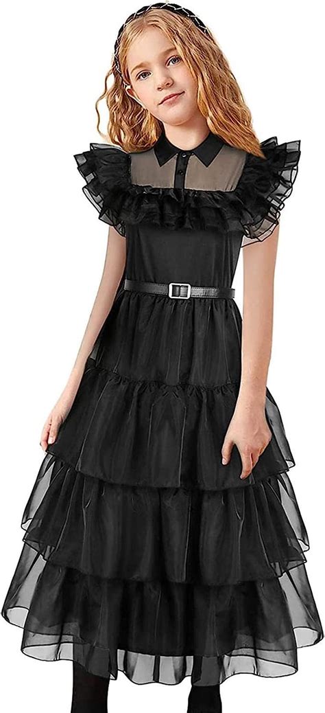 Mercredi Addams Costume Enfants Mercredi Addams Robe Filles Mercredi